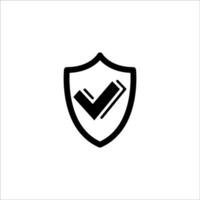 escudo e Verifica marca ícone vetor modelo