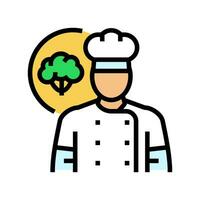 vegetariano chefe de cozinha restaurante cor ícone vetor ilustração