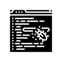 depuração código Programas glifo ícone vetor ilustração