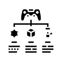 conceito Projeto jogos desenvolvimento glifo ícone vetor ilustração