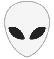 extraterrestre estrangeiro face ou cabeça símbolo plano vetor ícone.