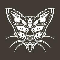 mão desenhado gato ilustração dentro uma impressionante e legal estilo para logotipos, roupas negócios, e camiseta impressões ou adesivos, fundos, e roupas coleção desenhos vetor