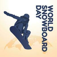 mundo snowboard dia Projeto modelo Boa para celebração uso. snowboard vetor Projeto. vetor eps 10. bandeira modelo.