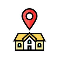 casa mapa localização cor ícone vetor ilustração