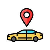 carro mapa localização cor ícone vetor ilustração