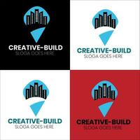 conjunto do construção logotipo Projeto inspiração vetor
