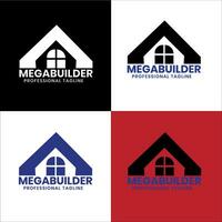 construção logotipo ilustração vetorial design gráfico em estilo de arte de linha. bom para marca, publicidade, imóveis, construção, casa, casa e cartão de visita vetor