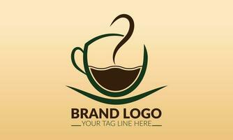 café logotipo. chá copo logotipo ou ícone. chá logotipo. vetor