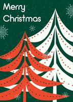 festivo criativo alegre Natal cartão. ilustração com Natal árvores vetor