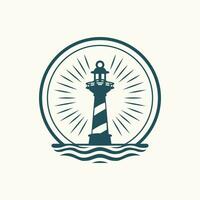 navegar em direção a brilho com nosso vetor círculo logotipo ícone do uma farol. simbolizando orientação e força, isto acrescenta uma baliza do distinção para seu marca.