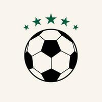 Ponto grande com nosso vetor futebol bola e 5 estrelas ícone logotipo. uma símbolo do excelência e triunfo, perfeito para exibindo esportivo destreza dentro estilo.
