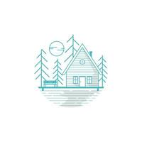cabine casa minimalista logotipo ícone modelo Projeto vetor