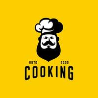 vetor face do uma masculino chefe de cozinha com uma bigode