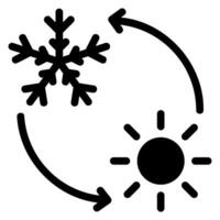 ícone de glifo de neve vetor