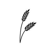 trigo, cevada, ícone de arroz. desenhado à mão vetor