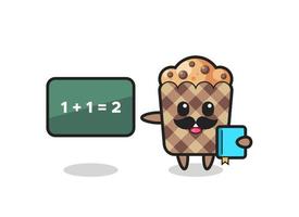 ilustração do personagem muffin como professor vetor