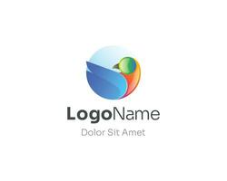 colorida pássaro com círculo gradiente logotipo vetor