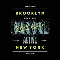 Brooklyn Novo Iorque casual ativo gráfico, tipografia vetor, t camisa projeto, ilustração, Boa para casual estilo vetor