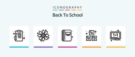 costas para escola linha 5 ícone pacote Incluindo uma. aberto livro. costas para escola. Educação. costas para escola. criativo ícones Projeto vetor