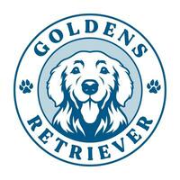 dourado retriever cachorro mascote logotipo modelo vetor
