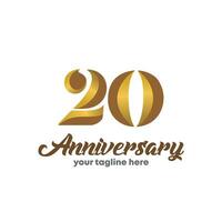 vetor 20 º aniversário logotipo Projeto inspiração