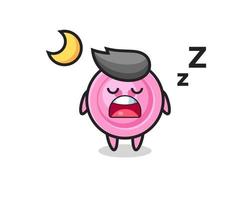 ilustração de personagem de botão de roupas dormindo à noite vetor