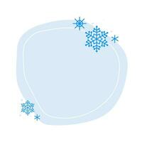 Natal inverno mão desenhado azul círculo quadro, Armação com flocos de neve. moderno minimalista estético feriado elemento. vetor brilhar para social meios de comunicação ou poster projeto, simples decorativo boho estilo fronteira