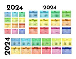 calendário para 2024 isolado em uma branco fundo vetor