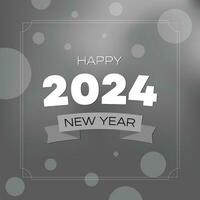prata cor feliz Novo ano 2024 fundo vetor
