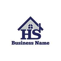 carta hs casa logotipo vetor modelo