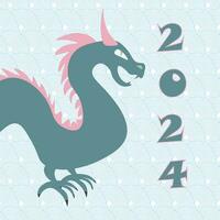 chinês Novo ano bandeira com uma Dragão. a símbolo do 2024. vetor ilustração.
