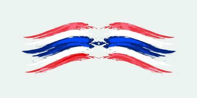 vetor Tailândia bandeira dentro escova pintura estilo e brilhando efeito nacional com branco fundo. Tailândia símbolo, modelo para bandeira, promoção, Projeto e poster, negócios, vetor ilustração
