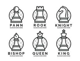 xadrez logotipo conjunto vetor ilustração