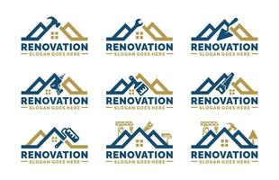 casa renovação logotipo conjunto Projeto vetor ilustração