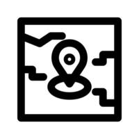papel mapa ícone vetor. esboço GPS localização placa. isolado contorno símbolo ilustração. vetor