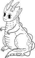 desenho animado fofa Dragão linha arte personagem ilustração. ano do a Dragão 2024 zodíaco vetor