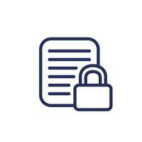 documento proteção ícone, simples linha Projeto vetor