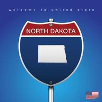 assinar estrada estilo america norte dakota e mapa vetor