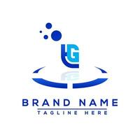 carta hg azul profissional logotipo para todos tipos do o negócio vetor