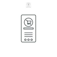 Móvel telefone com compras aplicativo ícone símbolo vetor ilustração isolado em branco fundo