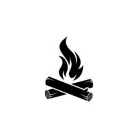 plano fogueira símbolo ilustração, fogueira Preto preenchidas ícone vetor