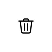 simples Lixo bin ícone ilustração projeto, moderno Lixo pode símbolo com delineado estilo modelo vetor