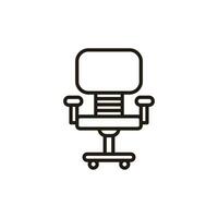 simples cadeira ícone ilustração projeto, cadeira símbolo com delineado estilo modelo vetor