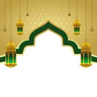 luxo dourado islâmico fundo com lanternas, islâmico Projeto elemento vetor