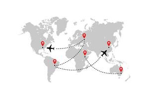 simples plano avião voar rota ilustração projeto, avião voar caminho vetor