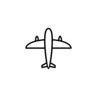 simples plano avião ícone ilustração projeto, silhueta avião símbolo com delineado estilo modelo vetor