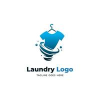 moderno lavanderia logotipo projeto, lavanderia logotipo com hidromassagem e roupas ilustração vetor