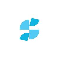 carta s azul único forma geométrico logotipo vetor