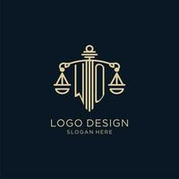 inicial ai logotipo com escudo e balanças do justiça, luxo e moderno lei empresa logotipo Projeto vetor