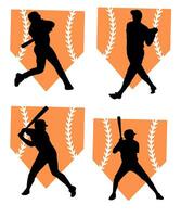 silhueta do jogador beisebol vetor ilustração Projeto conceito, esporte vetor Projeto modelo